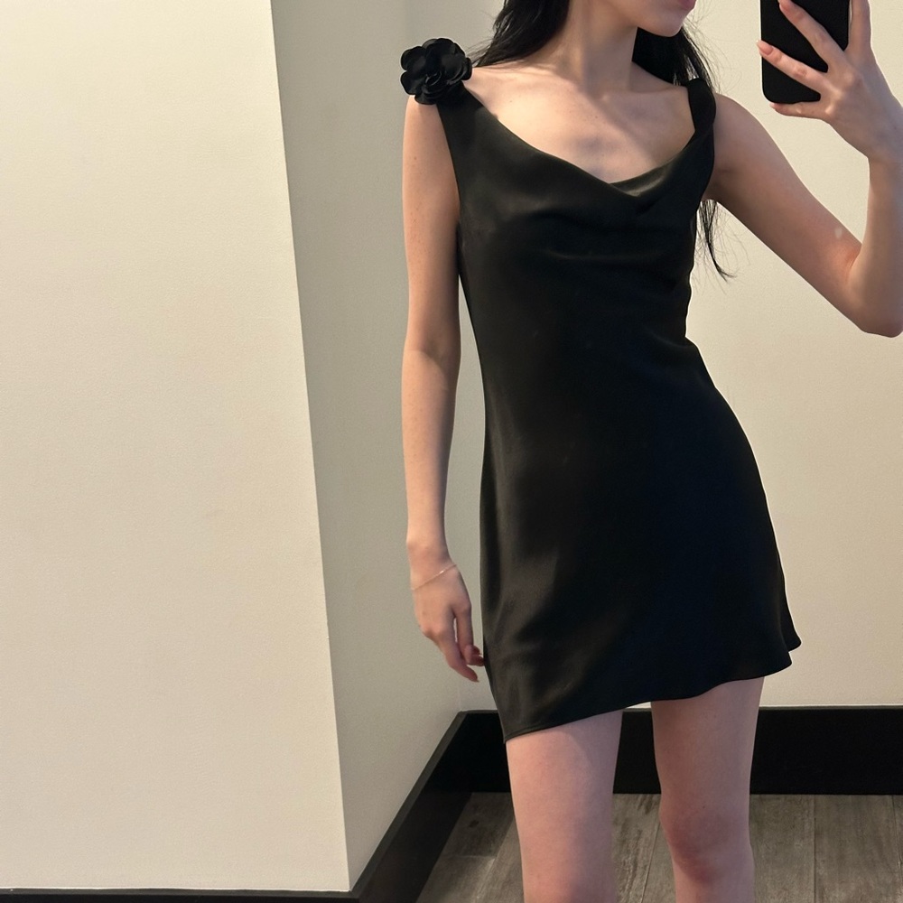 Staud Black Cowl Neck Dress